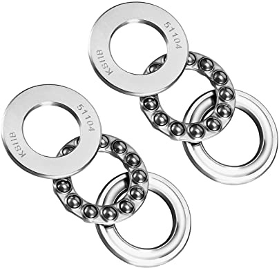QUARKZMAN 2 Stück Einweg Axial Kugellager 20mm x 35mm x 10mm für Aufzüge | Verchromter Stahl, Einreihige Walze, und Formenbau