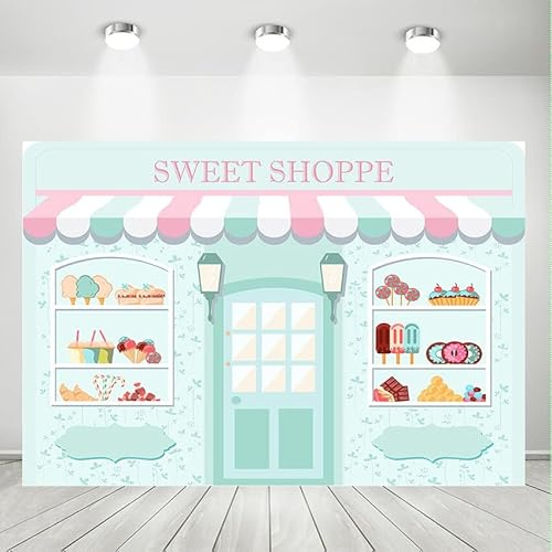 Sweet Shoppe Candy House Baby fotografi bakgrund född födelsedagsfest dekoration foto bakgrund studio foto rekvisita 240 x 180 cm