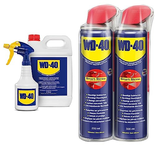 WD-40 Multifunktionsprodukt 5L Kanister Inklusive Zerstäuber & Multifunktionsprodukt Smart Straw Slim (2x 300ml)