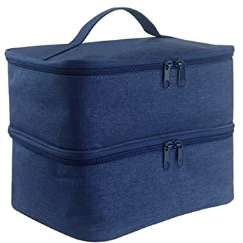 SANON Organisateur De Vernis à Ongles,Double Couche,Trousse de Maquillage Portabl,Sac Cosmétique de Voyage Vanity Case pour 40 Bouteilles de 15 ML,Sac de Transport pour Accessoires d'ongles et