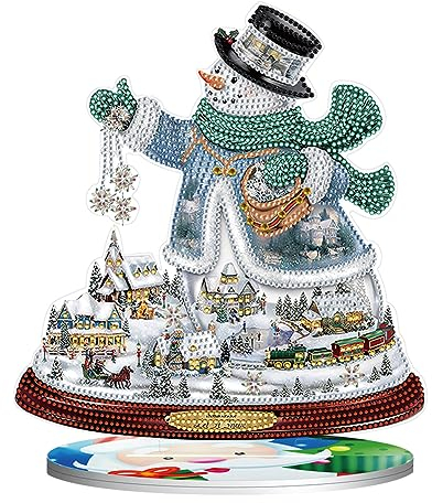 Starnearby DIY Diamond Painting Weihnachten Deko, 5D Diamant Painting Bilder Schneemann, Diamant Malerei Kunst Set Weihnachtsmann Weihnachtsbaum Ornamente Geschenke für Anfänger (Weihnachten C)