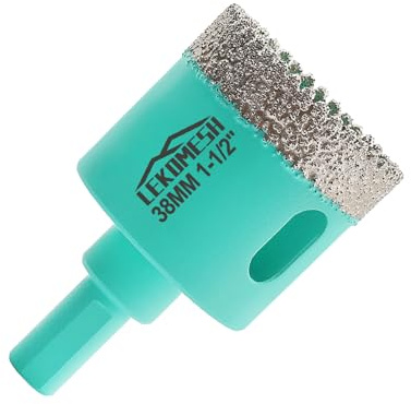 Diamond Tile Core Drill Bits - 1-1/2(38mm) Tile Hole Saw Cutter with Triangle Shank for Porcelain Ceramic Marble Granite Stone Quartz, LEKOMESH