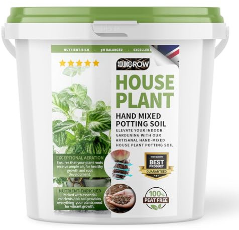 UKGROW Houseplant Vitality Mix: Premium 5L Soil in Reusable Tub