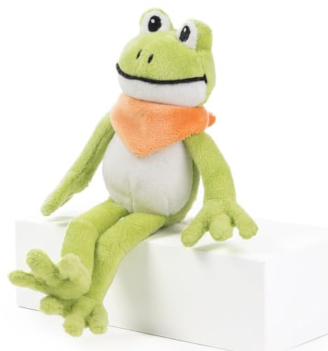 Schaffer 5730 - Plüsch Frosch Quark - Kuscheltier - Größe (XS) 16 cm | Extra weich - Waschbar bei 30 °C - DIN EN 71 geprüft - Ab Geburt geeignet - Hochwertige Verarbeitung