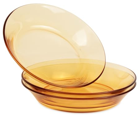 ChasBete Platos para ensalada ámbar 19cm 3 piezas, platos cristal para ensaladas, plato vajilla pequeño apto para lavavajillas