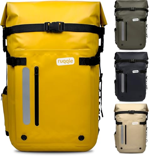 Ruqqle Versatile Waterproof Dry Bag 20/30/45L with 3 External Pockets, Waterproof Comfort Backpack Beach Boat Canoe Paddle Kayak Hiking Camping Fishing Motorcycle