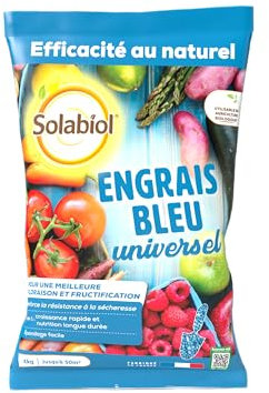 SOLABIOL Engrais Bleu Universel - 4Kg - Jusqu'à 50m² - Croissance Rapide & Nutrition Longue Durée - Renforce La Résistance A La Sécheresse - Utilisable En Agriculture Biologique SOBLEU4