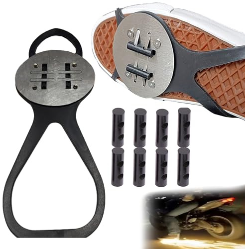 Tampons d'étincelles de Friction pour Bicyclette, Moto, tampons de Silex pour Bicyclette, Accessoires de Skateboard, étincelles de Frein à Pied (1*Couvre-Chaussure + 8*Coussin Flint)