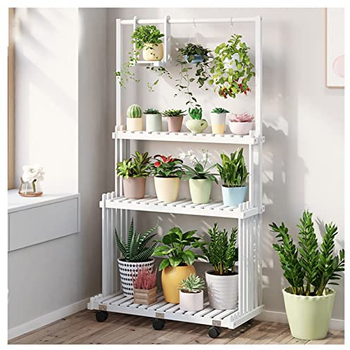 PflanzenständerPflanzenständer aus Holz, Blumentopfhalter, Regal, Lagerregal, Wohnzimmer, Ecke, Balkon, Büro, Rasen, Terrasse