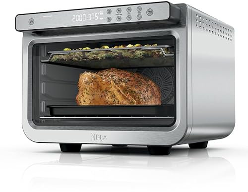 Ninja Air Fryer & Toaster Oven Combo | 10-in-1 Prestige Smart XL Countertop Oven | Bake up to 20 Cookies, Fit up to a 12lb Turkey | Pizza, Toast, Bake, Dehydrate | 1800 Watt | Stainless Steel | DT501​