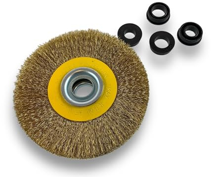 Lot de 10 brosses circulaires LAITON | Ø 125 mm | Epaisseur 3 rangs | Fil souple 0.20 mm ondulé | Alésage 16 mm | Touret meuleuse affûteuse ponceuse | Brossage décapage polissage | Kibros 234128LVx10