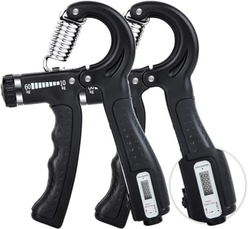 Handgrifftrainer mit Zähler, Handtrainer, Fingertrainer, Unterarmtrainer, Griffkraft Trainer 5 bis 60Kg - SQUEEZEFIT