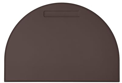 Eglooh - Diana - Schreibtischunterlage aus Leder Dunkel Braun cm 65x45 - Mit halbrunder Form, Stiftfach und Handwerkliche Nähte - Made in Italy