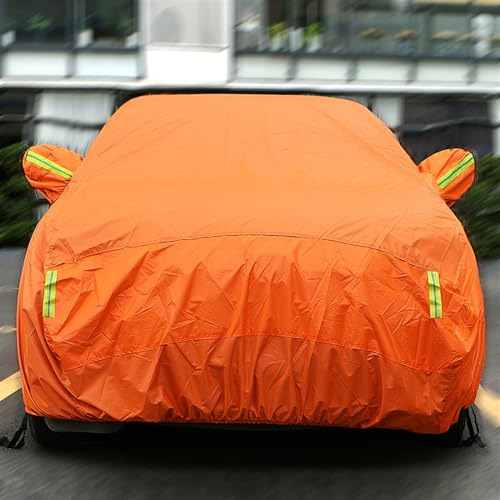 Vollgarage Autoplane Kompatibel mit K&ia Universal-Orange-Car-Cover Outdoor-Sonnenschutz Vollständige Car-Cover Rundum-Abdeckung Wetterfeste Car-Cover(XXL)