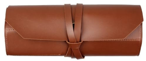 LVUNZJCA Werkzeug-Rolltasche, Leder, tragbare Reparaturtasche, Elektrikertasche, Werkzeugtasche, Rollwerkzeug-Organizer (braun)