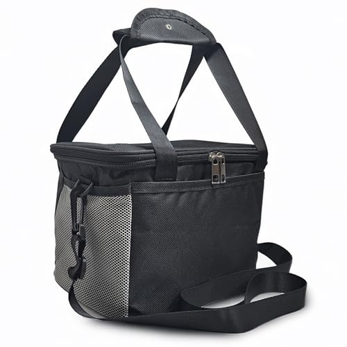 NOTEDIROMA Bolsa térmica para el almuerzo, bolsa nevera 25 x 15 x 18 cm, bolsa térmica robusta, impermeable, fiambrera plegable, bolsa nevera pequeña almuerzo oficina con correa 125 cm