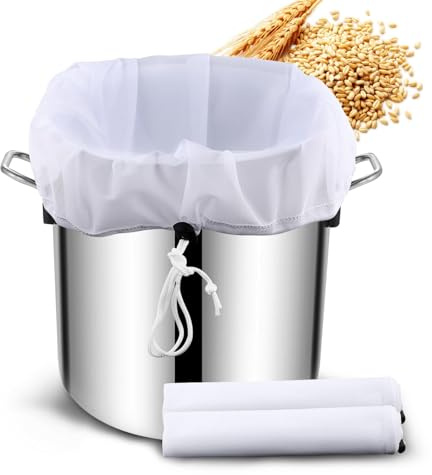 2 sacchetti filtranti da 250 micron, 66 x 55,9 cm, sacchetti extra large riutilizzabili in nylon a rete fine con coulisse, sacchetti lavabili per la produzione di luppoli, frutta, cereali, vino, birra