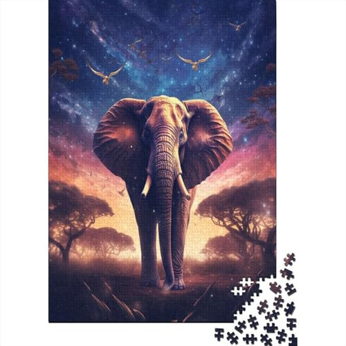 Puzzle Farbenfrohes Elefant Geschicklichkeitsspiel Erwachsene Puzzles Tiers Clevere Rätsel 1000 Teile Geburtstagsgeschenk Für Erwachsene Für Erwachsene Kinder 1000pcs (75x50cm)
