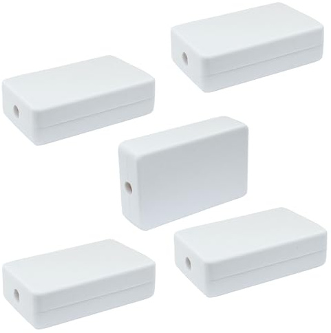LifCratms 5 Pieces Project Box Small ABS Plastic Junction Box Electrical Project Case White 2.36 x 1.42 x 0.67 inch (60 x 36 x 17 mm)