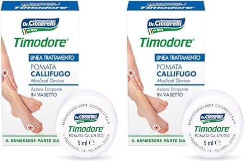 Timodore, Callifugo Pomata, Ideale per Tutti i Problemi di Callosità di Mani e Piedi, Estirpa Ogni Tipo di Callo Senza Dolore, 100% Made in Italy, Dermatologicamente Testato, Vasetto 5 ml