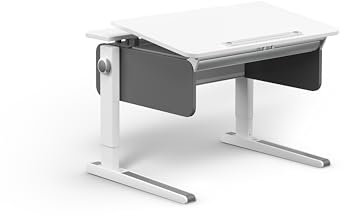 Moll Champion Compact Kinderschreibtisch höhenverstellbar | mitwachsend & ergonomisch mit geteilter, neigbarer Tischplatte & gerundeten Ecken | ideal für Schulkinder | Made in Germany (Soft-Taupe)