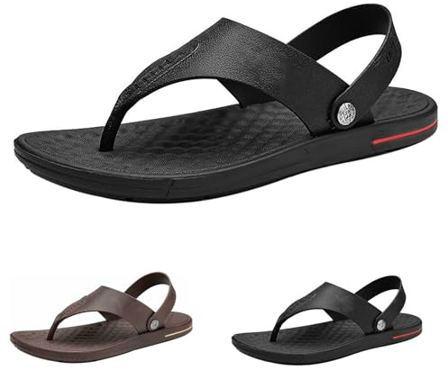 Mens Adjustable Flip Flops Flip Flops For Elderly Non-Slip Dual-Purpose Slippers For Men With Soft Soles In Summer Holiday Outdoor Quick Dry Slippers Athletic Yoga Mat Comfortable Sandals