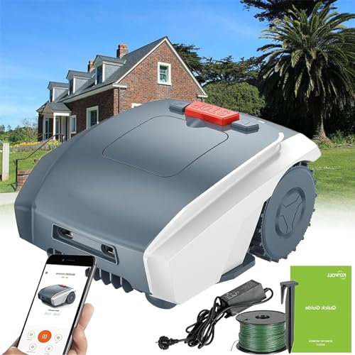 ZHJOPP Robot Tondeuse Intelligent, Tondeuse à Gazon Automatique, Hauteur de Tonte réglable, avec Fonction de Carte et contrôle de l'application, adapté aux pelouses domestiques