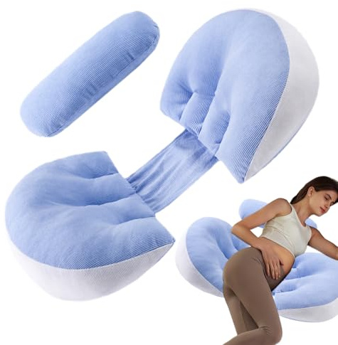 Cuscini di gravidanza in memory foam per dormire, cuscino di maternità per dormiente laterale, cuscino per il corpo della gravidanza per le donne in gravidanza supporto per la schiena, pancia, fianchi