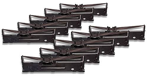 vhbw 10x Farbband Schriftband Ersatz für Epson C13S015307 für Nadeldrucker, Bondrucker - Schwarz