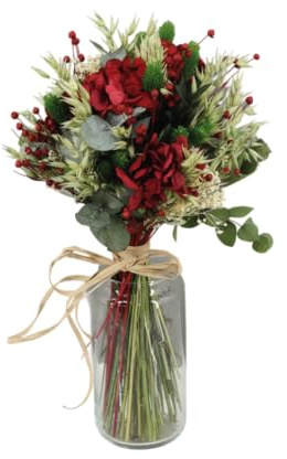 Ramo de Hortensias Rojas Secas DECOALIVE Belleza Atemporal y Duradera