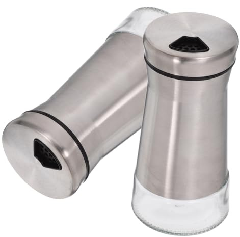 CLISPEED 2 pezzi Bottiglie Condimento in Vetro Trasparente con Regolabile Dispenser Spezie Portatile Leggero per Cucina e Tavola Dosatore Riutilizzabile per Spezie