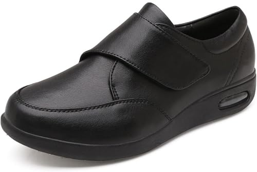 Générique Chaussures Orthopédiques Chaussures pour Diabétiques Chaussures Réglables pour les Personnes Âgées Santé Chaussure Chaussures Préventives pour l'arthrite Hallux Valgus(Noir,49 EU)