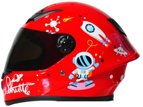 Casco Integral Infantil para Motocicleta, Homologado ECE 22.06, con Visera Solar para Niños Y Niñas De 3 A 10 Años, Casco Protector Integral D,S/(47~48cm)