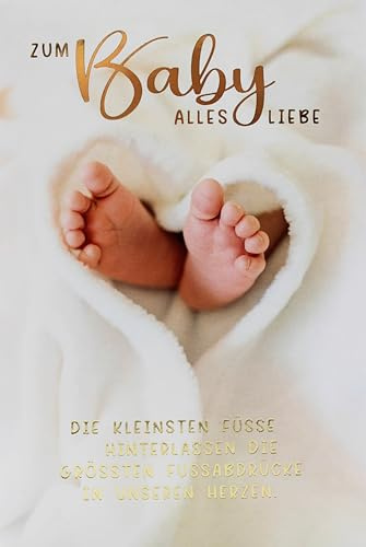 Glückwunschkarte zur Geburt mit Umschlag Babykarte mit liebevollem Spruch moderne Geburtskarte für Jungen und Mädchen Karte zum Nachwuchs stilvolles Babygeschenk zur Geburt und Babyparty