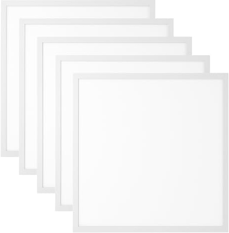 Braytron 5er Pack LED Backlight Panel 62x62 cm – 28W/36W/40W Leistungsumschaltbar & 3CCT 3000K/4000K/6500K – 5200lm, 130 lm/W, Rasterdecken Einbauleuchte, IP40, Büro Deckenleuchte