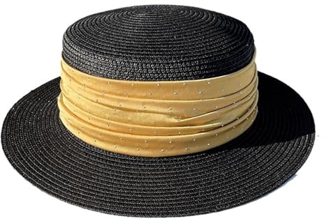 IRFHDCX Melonhatt linne damhatt sommar platt | Topp andningsbar fritid pärla satin havssida parasoll elegant