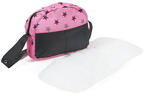 Bayer Chic 2000 853 83 Wickeltasche, Puppen-Zubehör, Sternchen, grau rosa