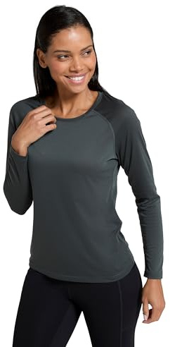 Mountain Warehouse IsoCool Dynamic Womens Top - Comfortable Ladies Tshirt, Long Sleeve Top, Lightweight, Fast Dry, Breathable - for Spring Summer, & Travelling Khaki Women's Size 16