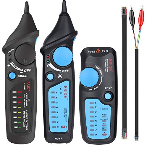 BSIDE Home Safety Check Combo Kit, Wire Tracker Electric Line Finder Network Cable Collation Continuity Checker and 12-1000V Dual Mode Non-contact Voltage Detector