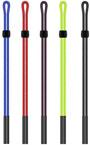 Amasawa 5 Pièces Cinturino Occhiali Sole, Cordoncino Occhiali, Corda Occhiali Regolabile, Porta Cordino Occhiali Sportivi, per Collo per Sport, Lettura, Occhiali Sole, Attività All'Aperto