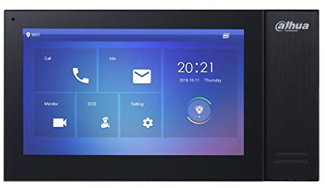 DAHUA VTH2421FB-P MONITOR INTERIOR 7 DE SUPERFICIE PARA VIDEOPORTERO IP POE SD 6E 1S ALARMA NEGRO