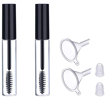Essenciales - Tubo vuoto da mascara e spazzola per ciglia, ricaricabile - Confezione da 2 unità
