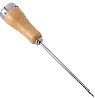 Pssopp Ice Pick, Stainless Steel & Wood, 1 Count, 21.5cm/8.47 Length, Non-Slip Handle, Multifunctional Ice Crusher