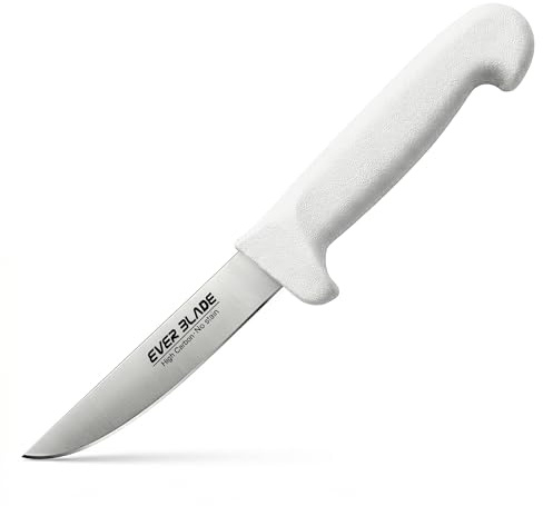 Ever Blade Professional 4 Inch (100mm) Japanese Premium High Carbon Steel Paring Knife | Food-Safe White for Dairy, Bread & Bakery Prep | Ultra-Sharp Colour-Coded Kitchen Knife - 4-Inch White