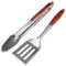 VDISRR Grillbesteck Set, 2-teilig Grillzubehör aus Edelstahl, Premium Grillzange und Grillwender, Lang Holzgriff
