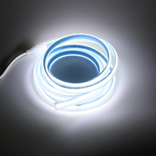 pcning 220 V 230 V COB LED Streifen IP67 Wasserdicht 1M 6000K mit Schalter | fur Outdoor Indoor use , lichtband aussen led wasserfest 230v , led band mit stecker , led strip kaltweiss mit schalter