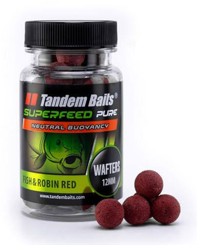 Tandem Baits SuperFeed Pure Wafters Fish & Robin Red | Carp Fishing Hookbaits | Wafters Fishing Bait | Carp Fishing Bait | Carp Bait | Carp Fishing Accessories for Monster Fish 12mm 30g
