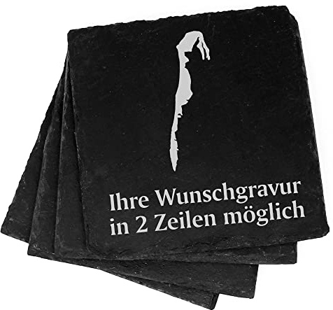 4X Insel Hiddensee Deko Schiefer Untersetzer Wunschgravur Set - 11 x 11 cm Flaschenuntersetzer Glasuntersetzer Tassenuntersetzer