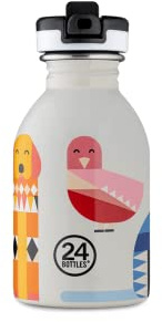 24BOTTLES Kids Bottle Flaska för barn, grundskola och förskola, 250/500 ml, flaska med lock, 100 % lufttätt, miljövänliga flaskor i rostfritt stål [icke termisk, ultralätt] (250 ml, bästa vänner)