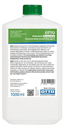 Otto-Chemie Lisseur concentré pour lisser la surface des mastics polymères hybrides en silicone, polyuréthane et MS (liquide de lissage concentré 1 l)